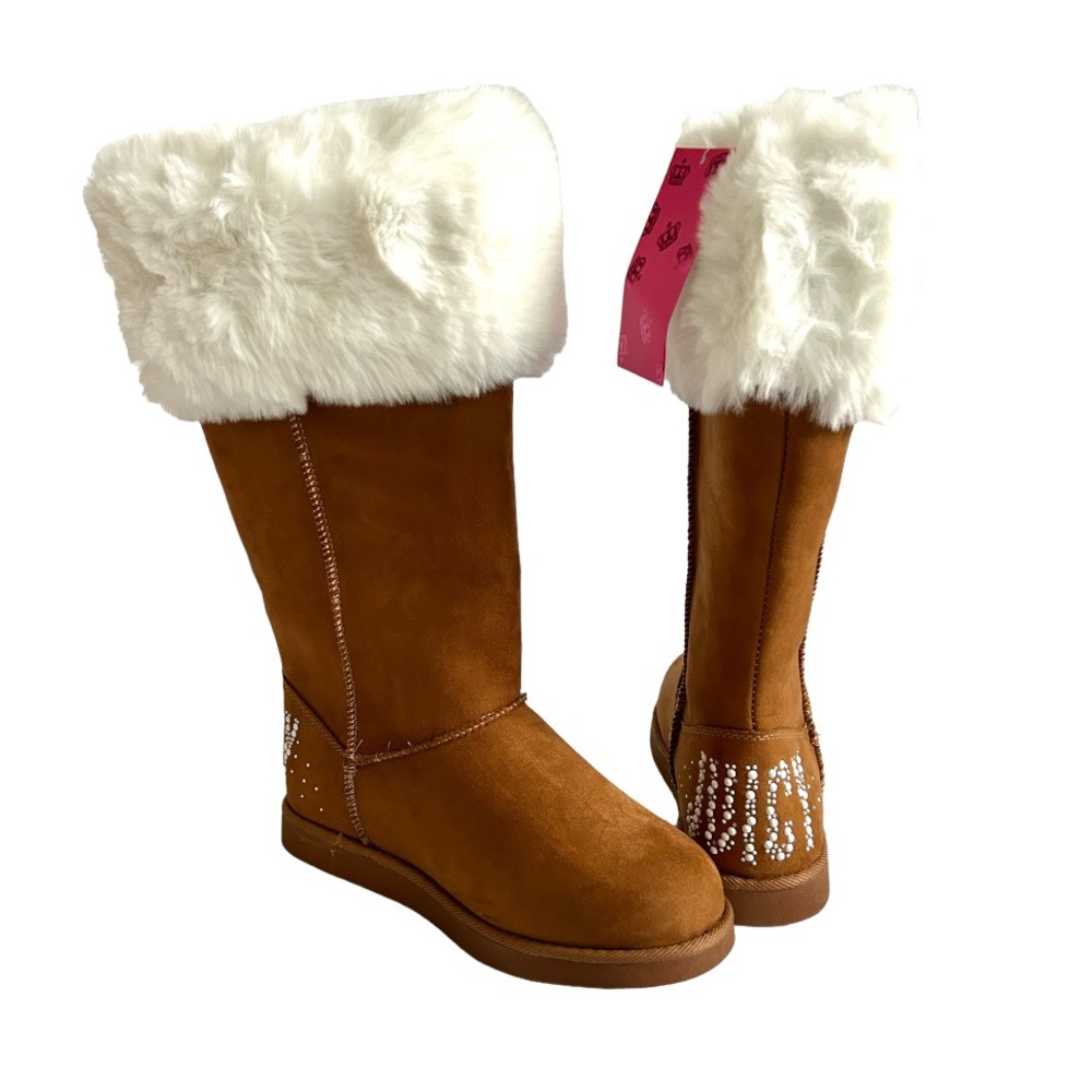 Juicy by Juicy Couture Katy Brown Faux Suede & Fur Boots NEW!
